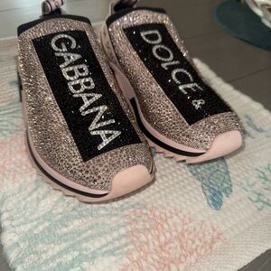 Dolce & Gabbana Glitter Sneakers - Pink and Black- women’s size 11